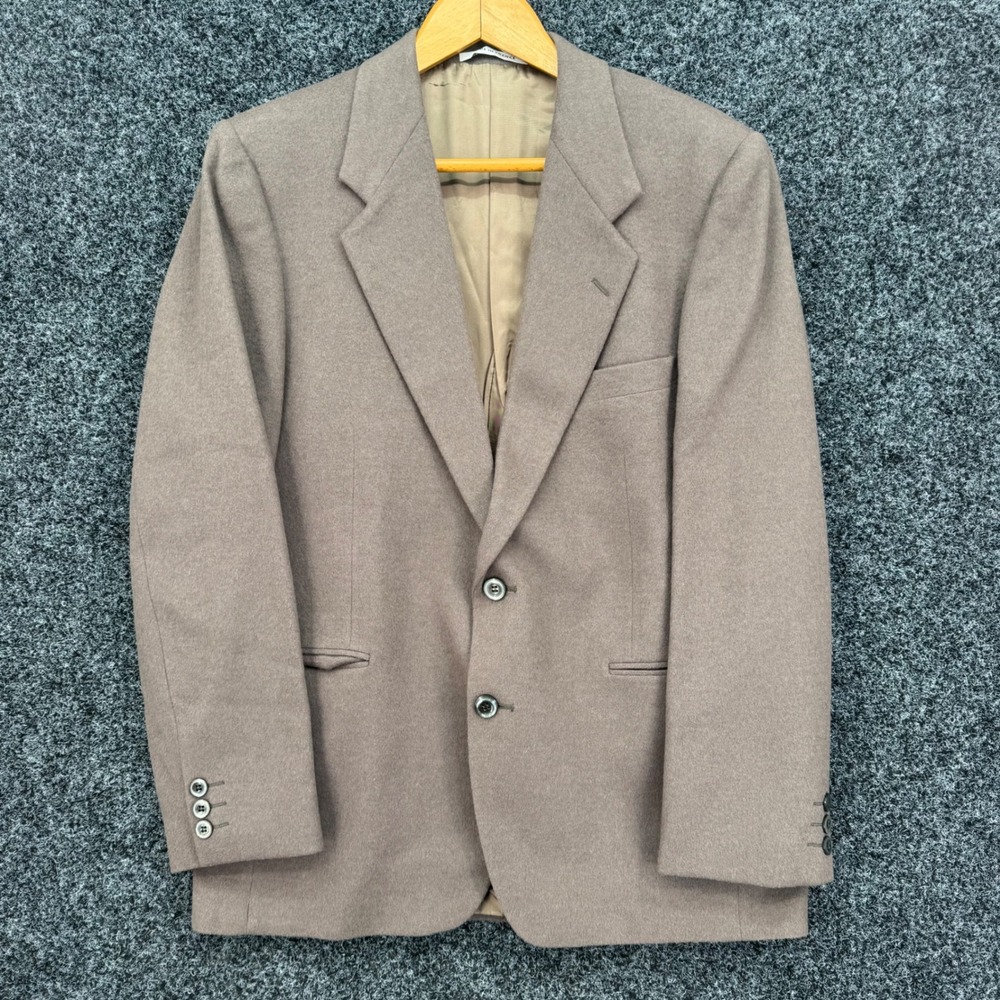 Yves Saint Laurent Menswear Vtg Taupe Wool Blazer Made in France 2 Button 38R